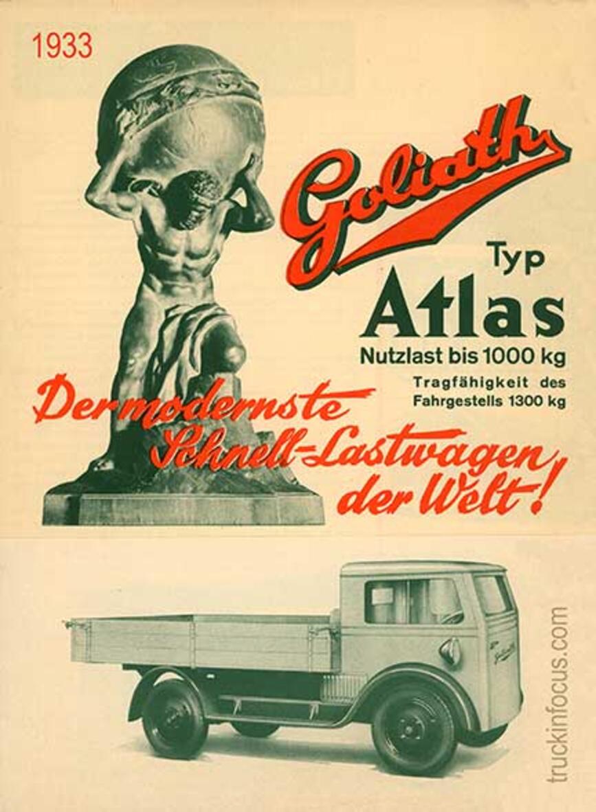 Front page of a German-language Borgward (Goliath) brochure from 1933 Front page of a German-language Borgward (Goliath) brochure from 1933