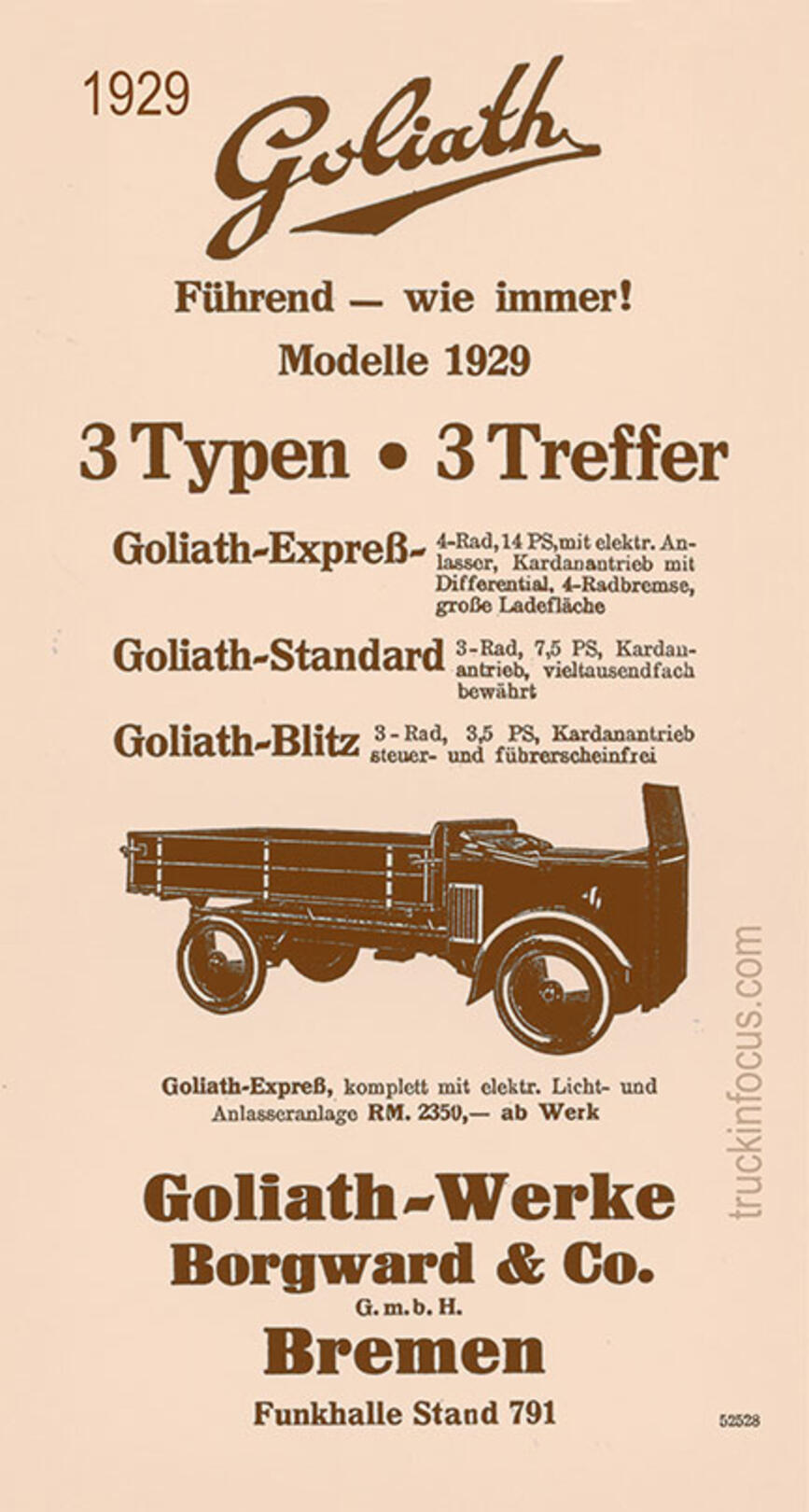 German-language Borgward (Goliath) ad from 1929 German-language Borgward (Goliath) ad from 1929