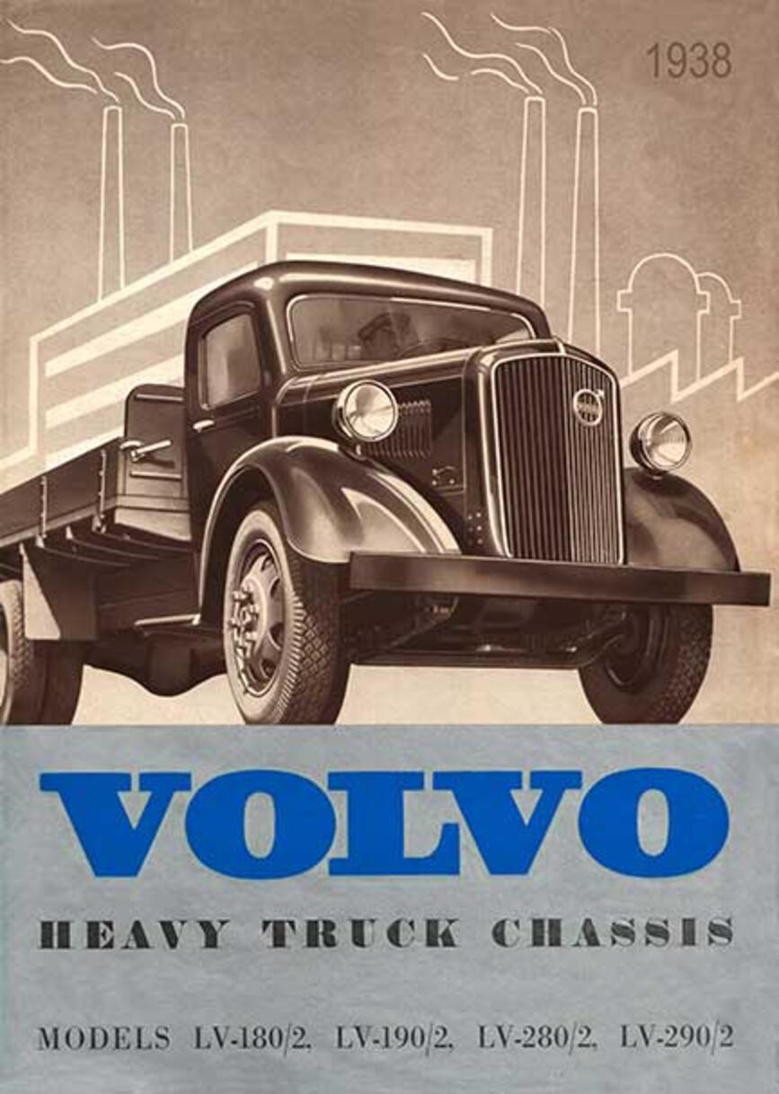 Titelseite eines englischsprachigen Volvo-Prospekts von 1938