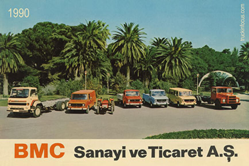 BMC (TR) advertising postcard from 1990