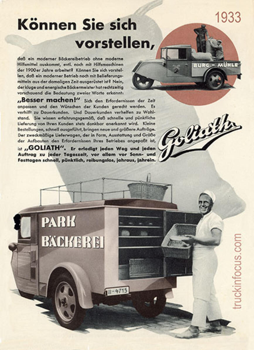 Front page of a German-language Borgward (Goliath) brochure from 1933 Front page of a German-language Borgward (Goliath) brochure from 1933