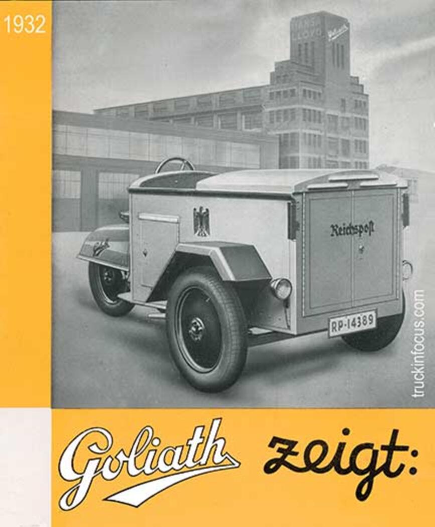 Front page of a German-language Borgward (Goliath) brochure from 1932 Front page of a German-language Borgward (Goliath) brochure from 1932