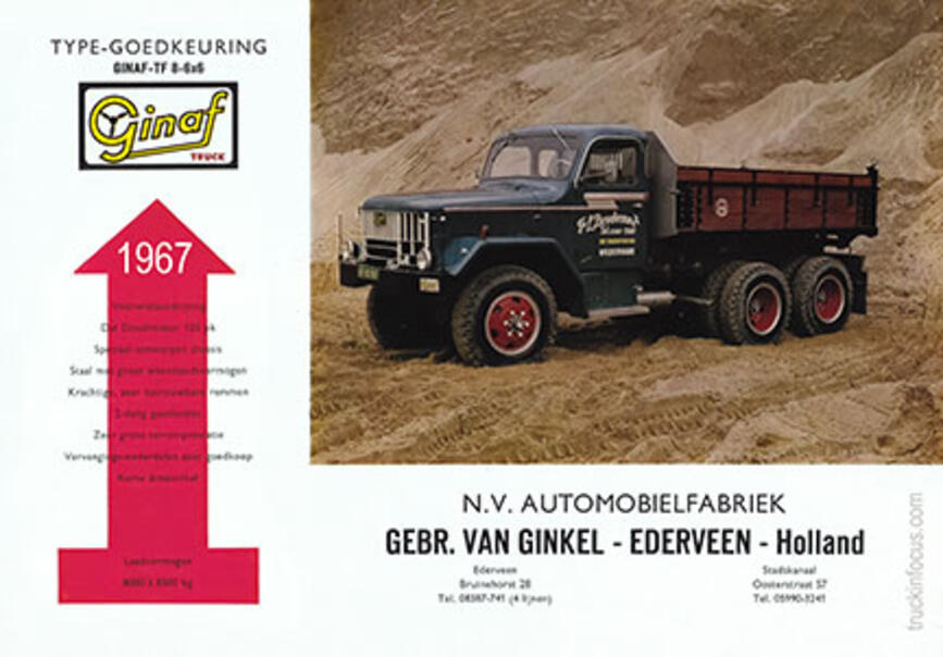 Front page of a Dutch language Ginaf brochure from 1967