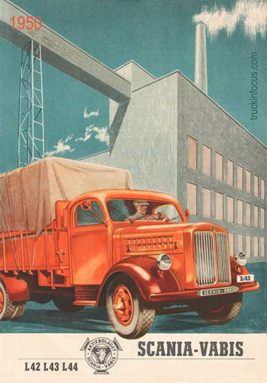 Titelseite eines Scania-Vabis-Prospekts von 1950