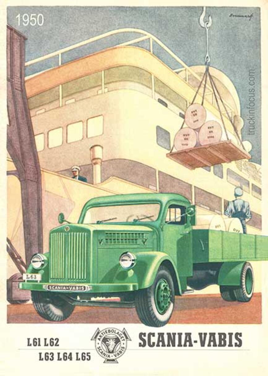 Titelseite eines Scania-Vabis-Prospekts von 1950