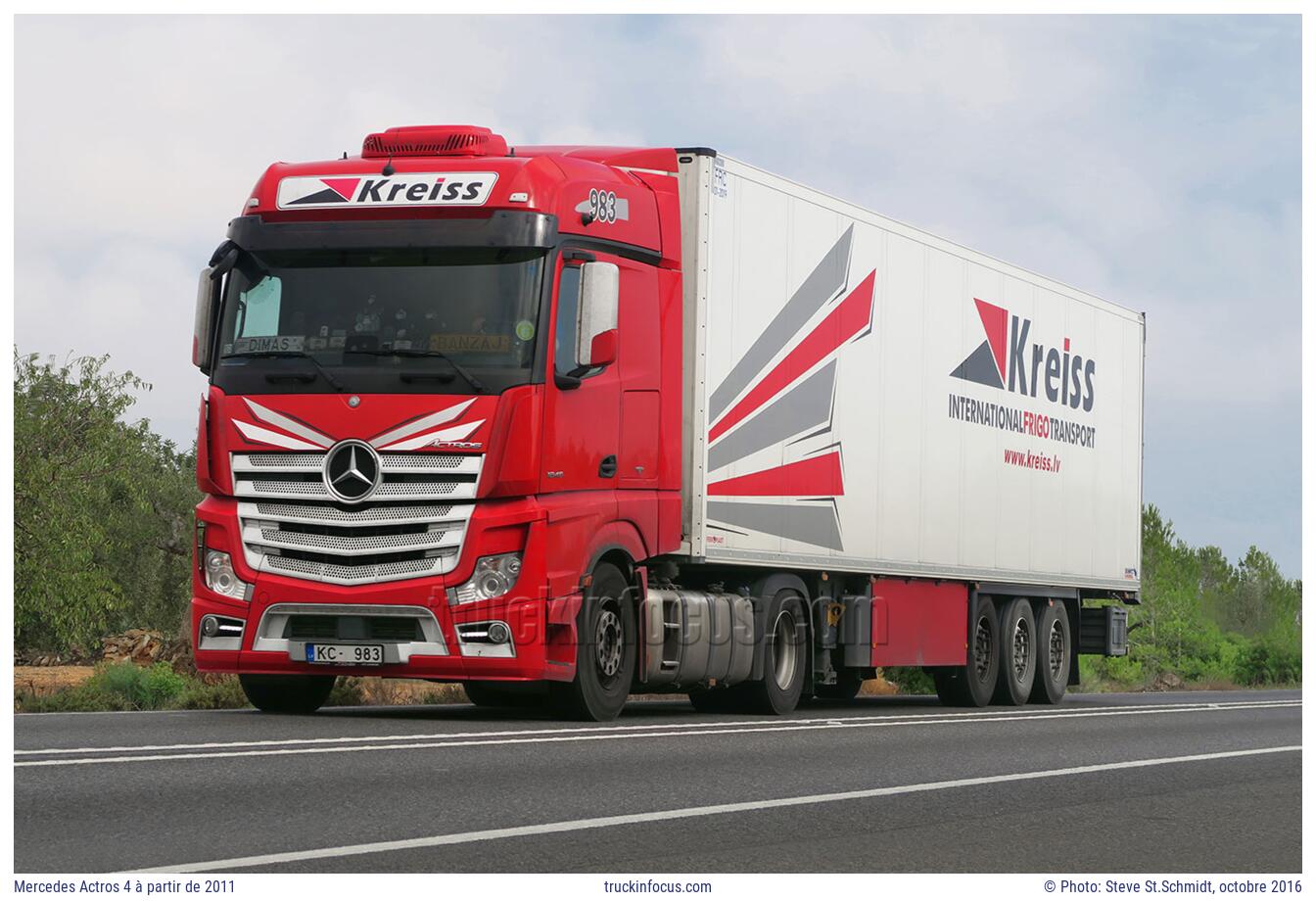 Mercedes Actros 4 à partir de 2011 Photo octobre 2016