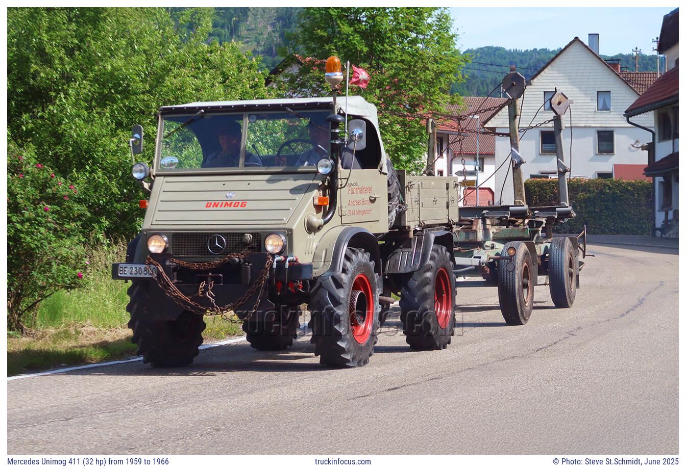 Mercedes Unimog 411 (32 hp) from 1959 to 1966 Photo June 2025