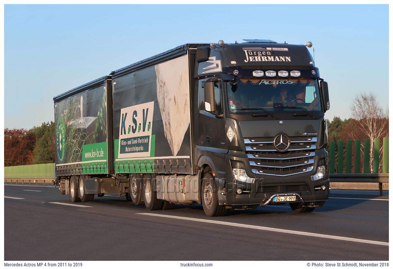 Mercedes Actros MP 4 from 2011 to 2019 Photo November 2018