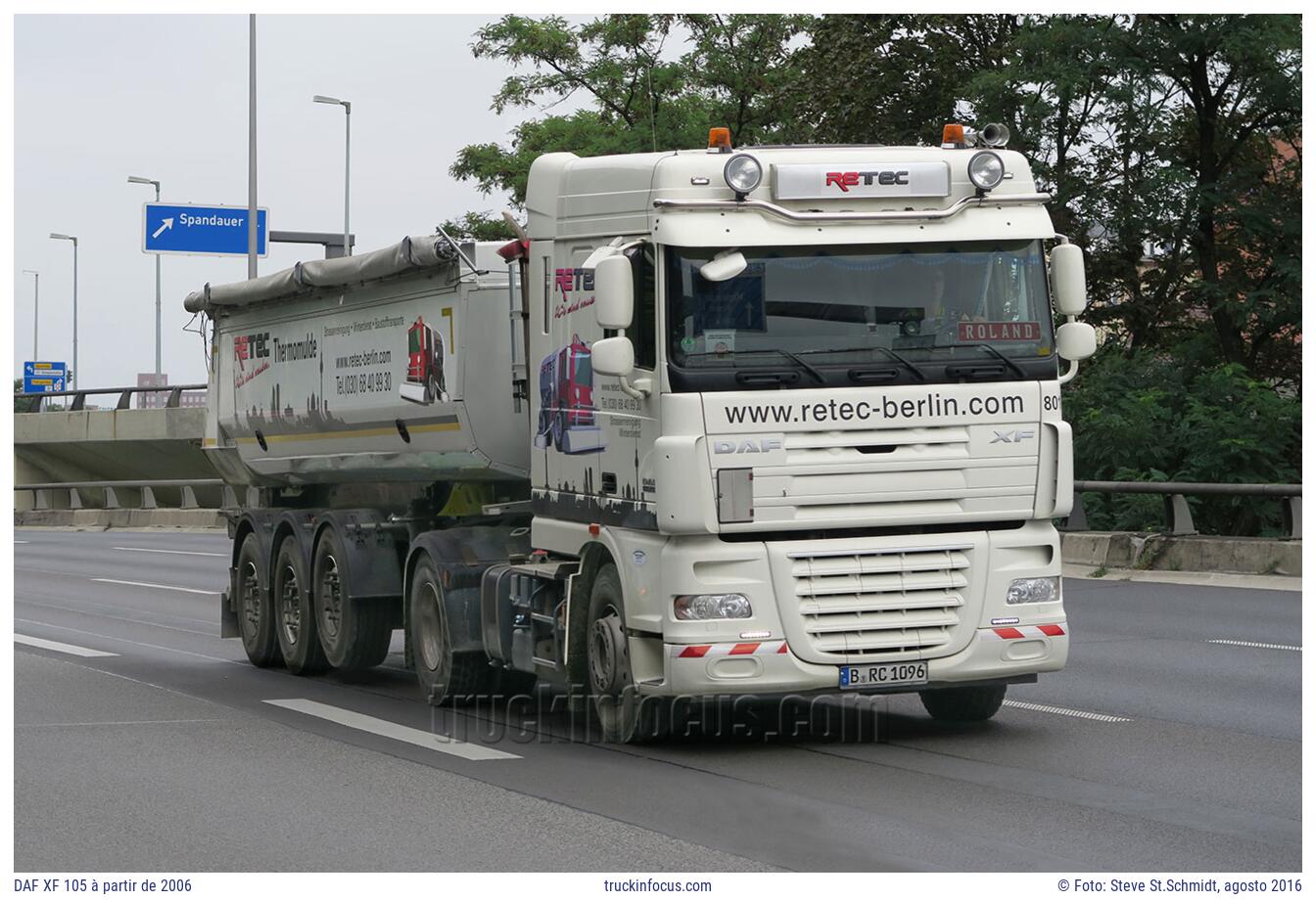 DAF XF 105 à partir de 2006 Foto agosto 2016