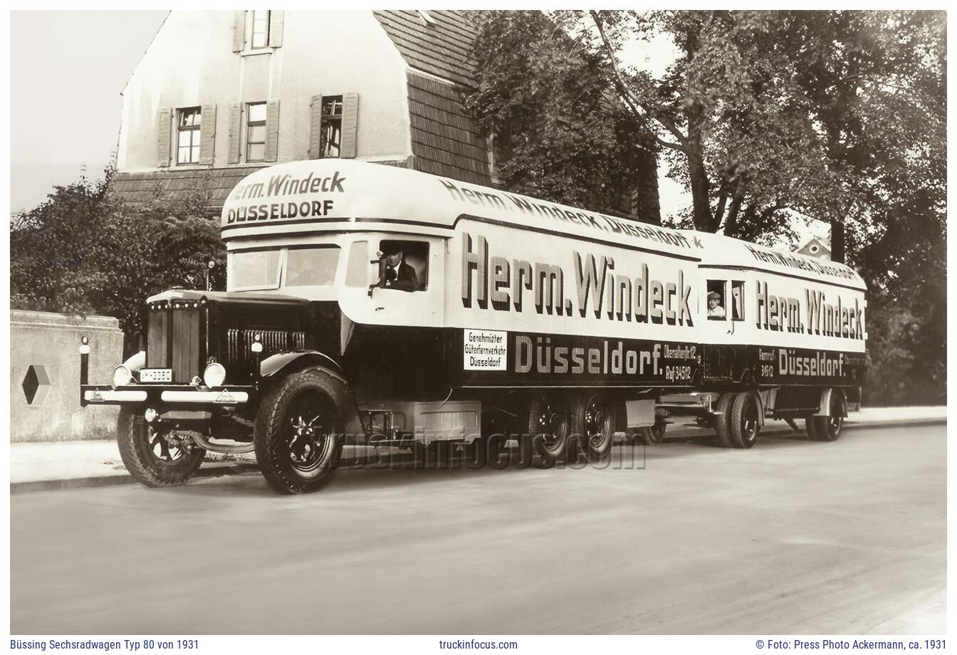 Büssing Sechsradwagen Typ 80 von 1931 Foto ca. 1931