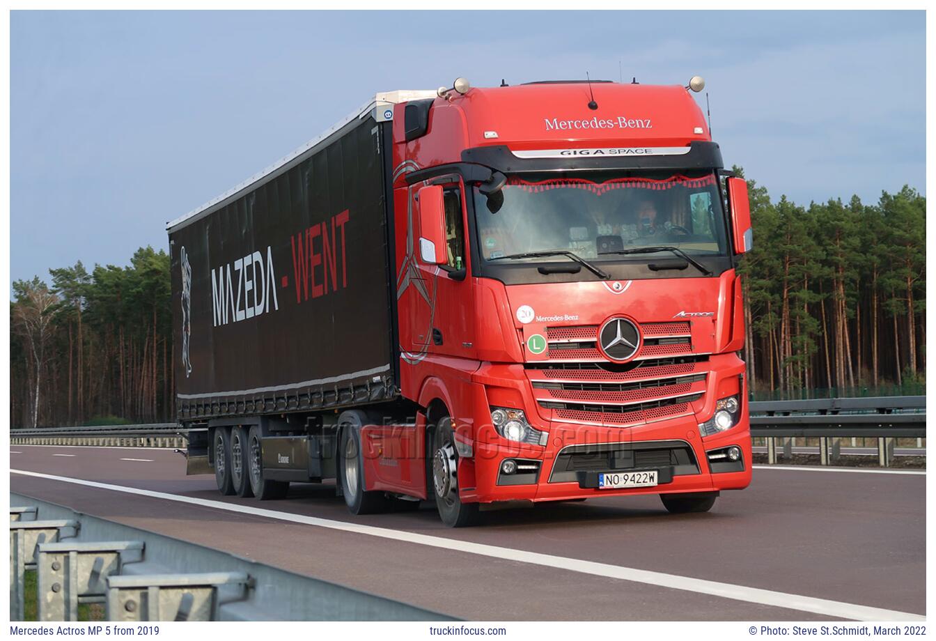 Mercedes Actros MP 5 from 2019 Photo March 2022