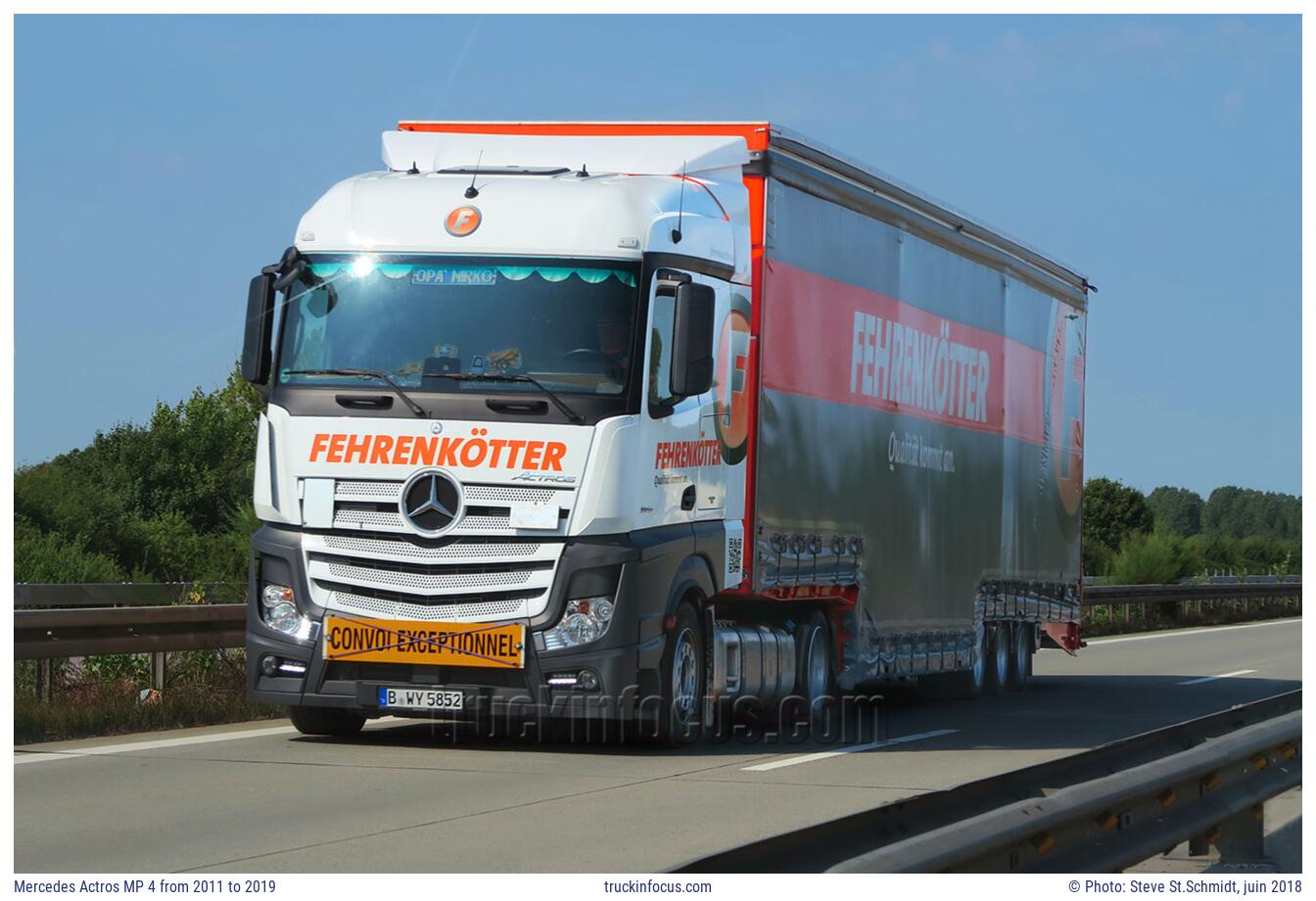 Mercedes Actros MP 4 from 2011 to 2019 Photo juin 2018