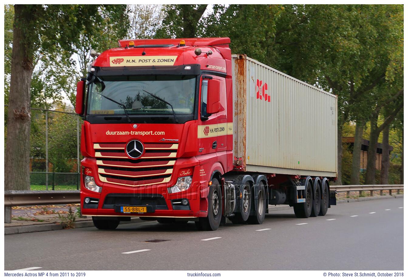 Mercedes Actros MP 4 from 2011 to 2019 Photo October 2018