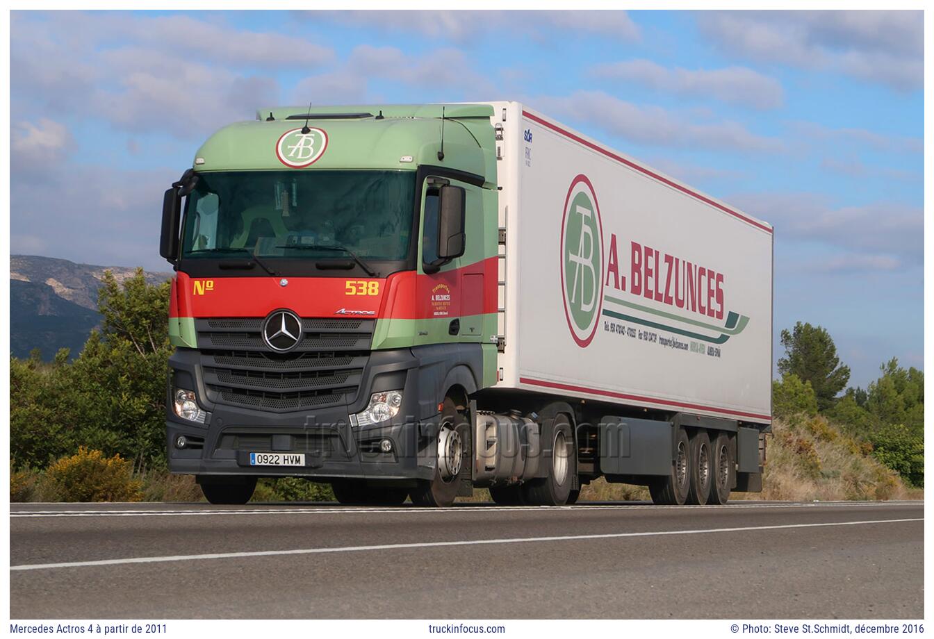 Mercedes Actros 4 à partir de 2011 Photo décembre 2016