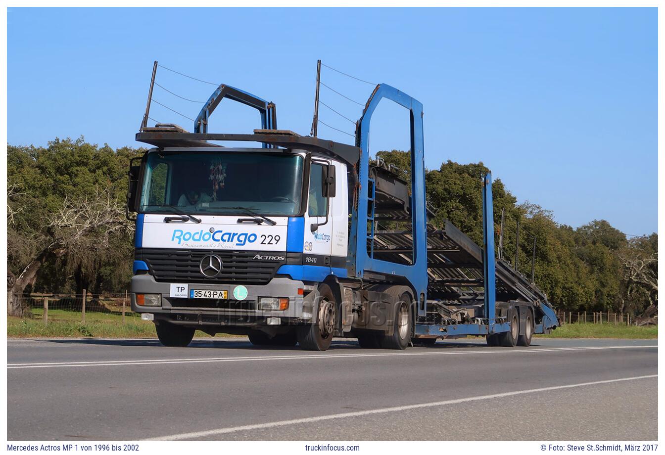 Mercedes Actros MP 1 von 1996 bis 2002 Foto März 2017