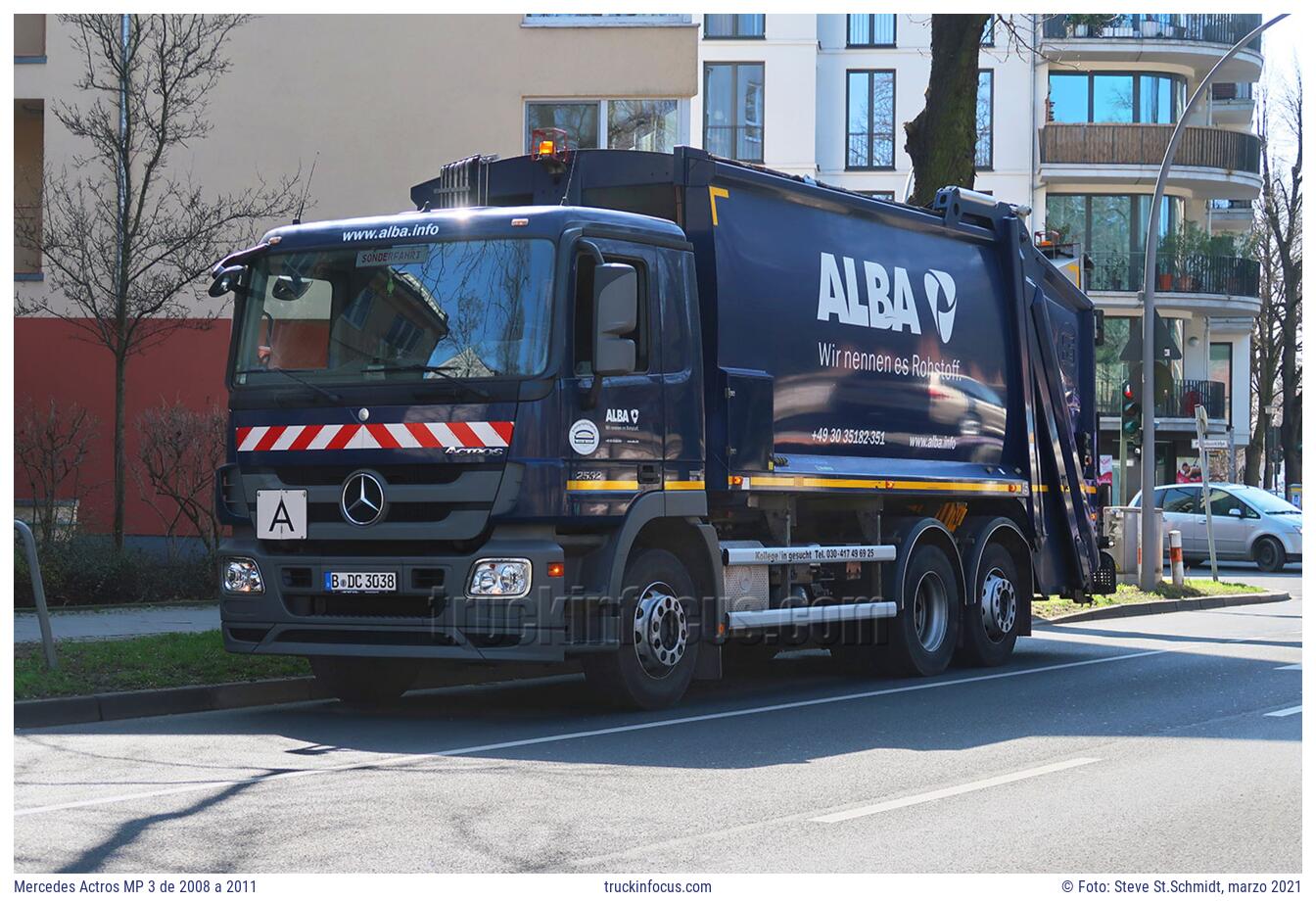 Mercedes Actros MP 3 de 2008 a 2011 Foto marzo 2021