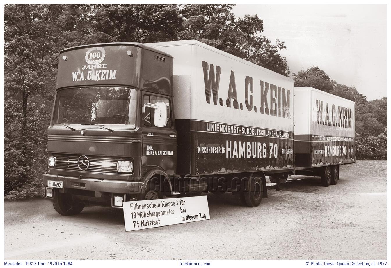 Mercedes LP 813 from 1970 to 1984 Photo ca. 1972