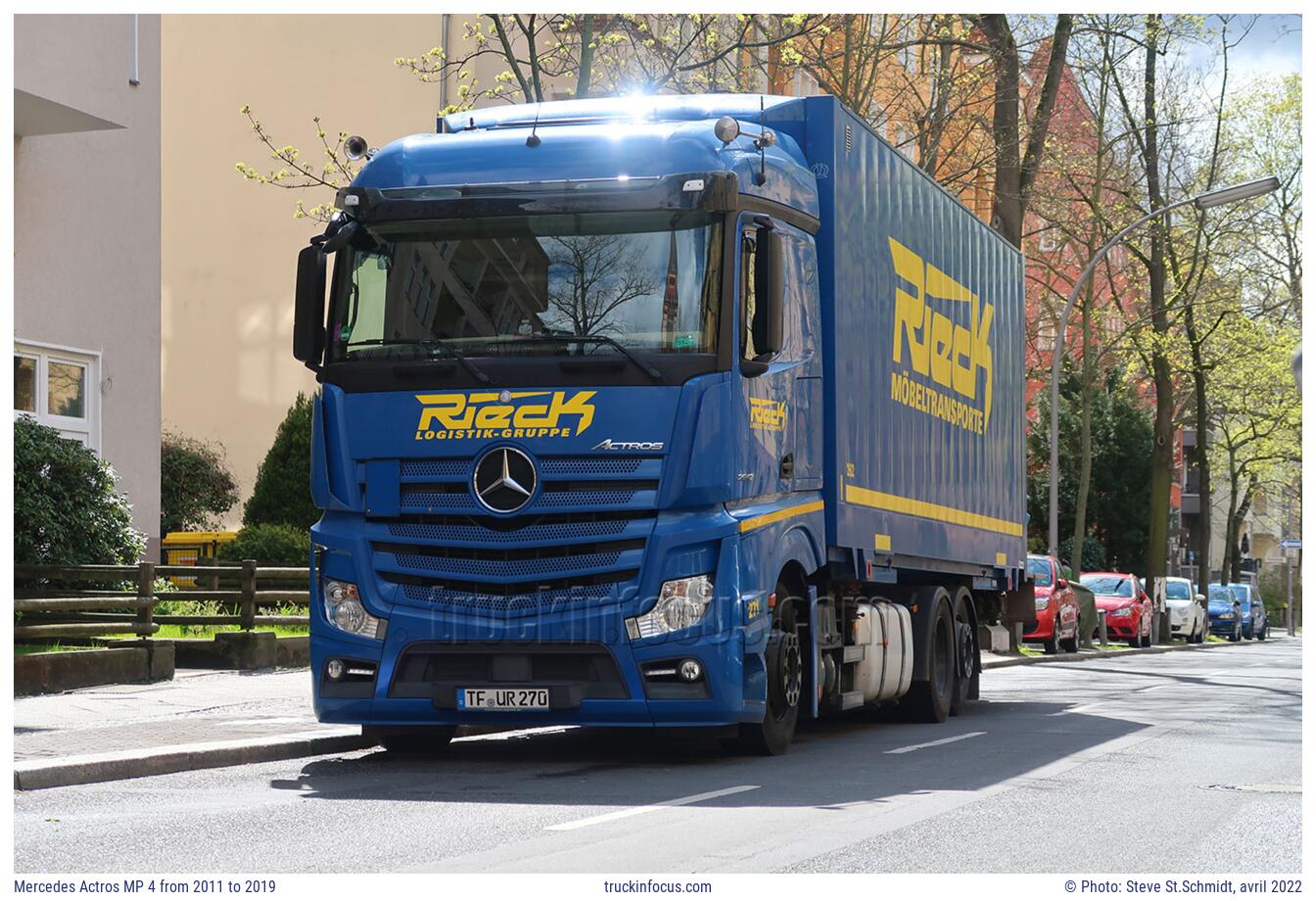 Mercedes Actros MP 4 from 2011 to 2019 Photo avril 2022