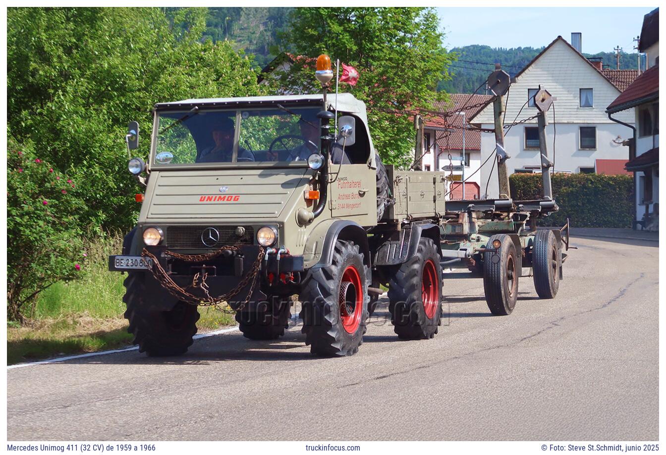 Mercedes Unimog 411 (32 CV) de 1959 a 1966 Foto junio 2025
