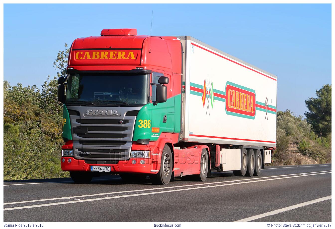 Scania R de 2013 à 2016 Photo janvier 2017