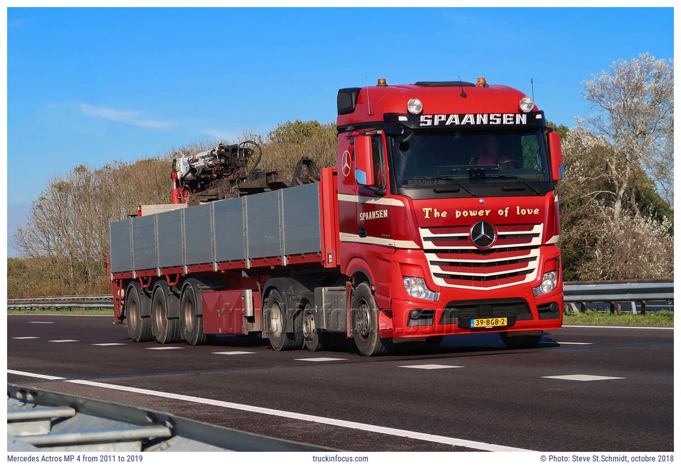 Mercedes Actros MP 4 from 2011 to 2019 Photo octobre 2018