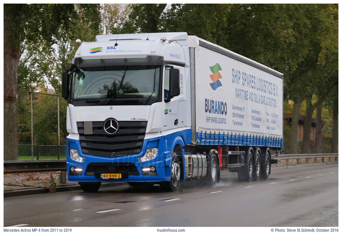 Mercedes Actros MP 4 from 2011 to 2019 Photo October 2018