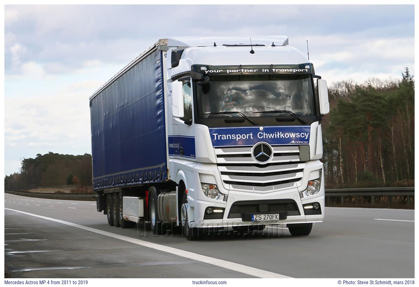 Mercedes Actros MP 4 from 2011 to 2019 Photo mars 2018